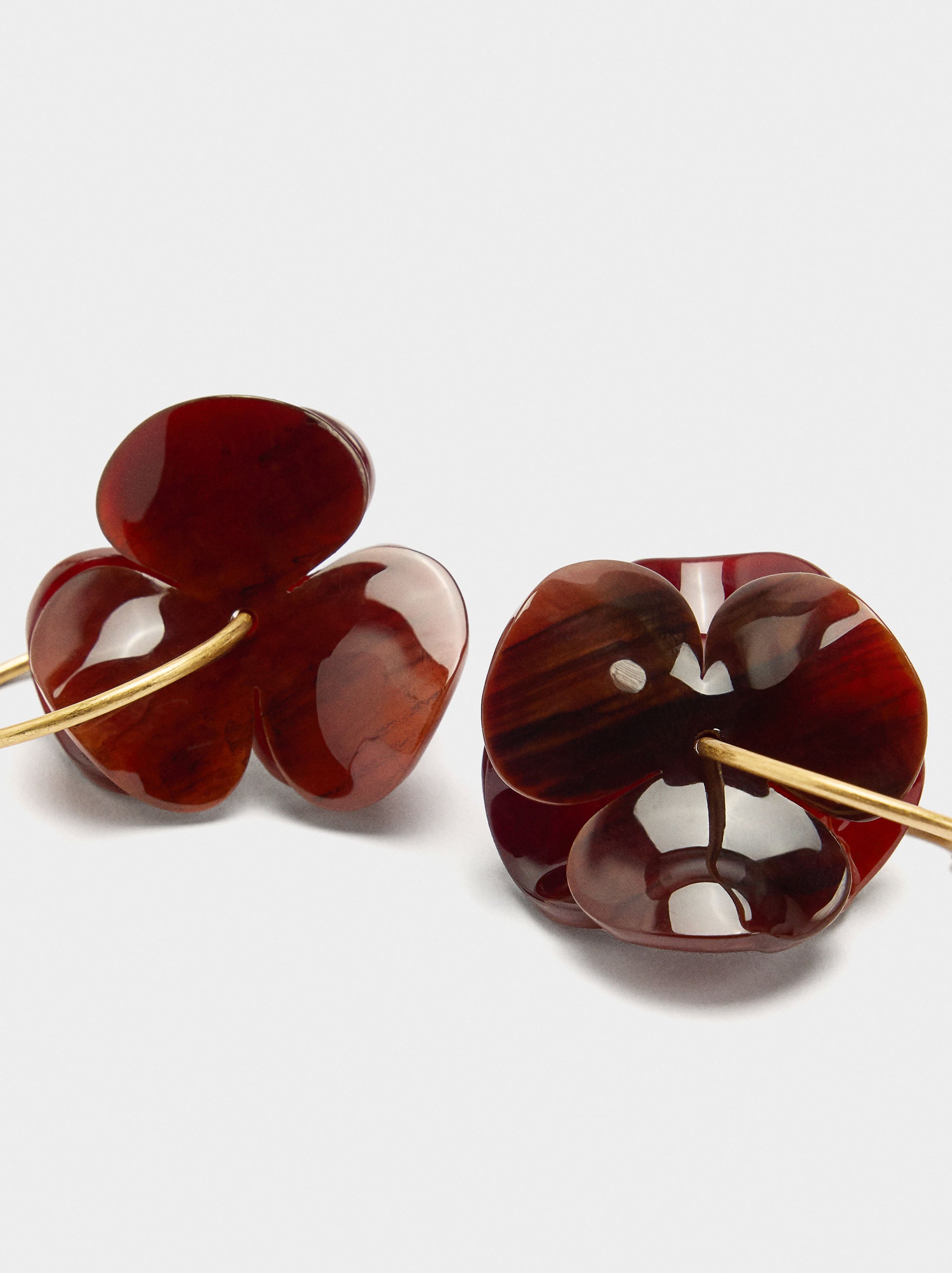 Aros Maxi Flor Doble Efecto Piedra