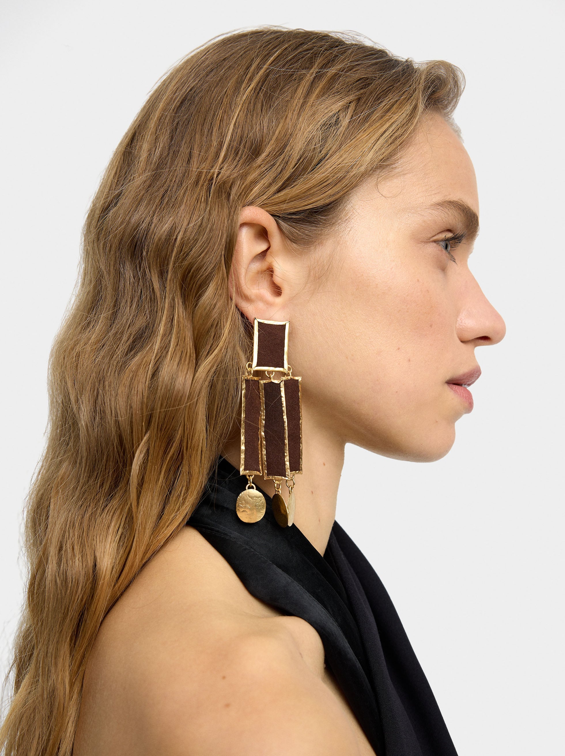 Pendientes Maxi Rectangulares Con Barras