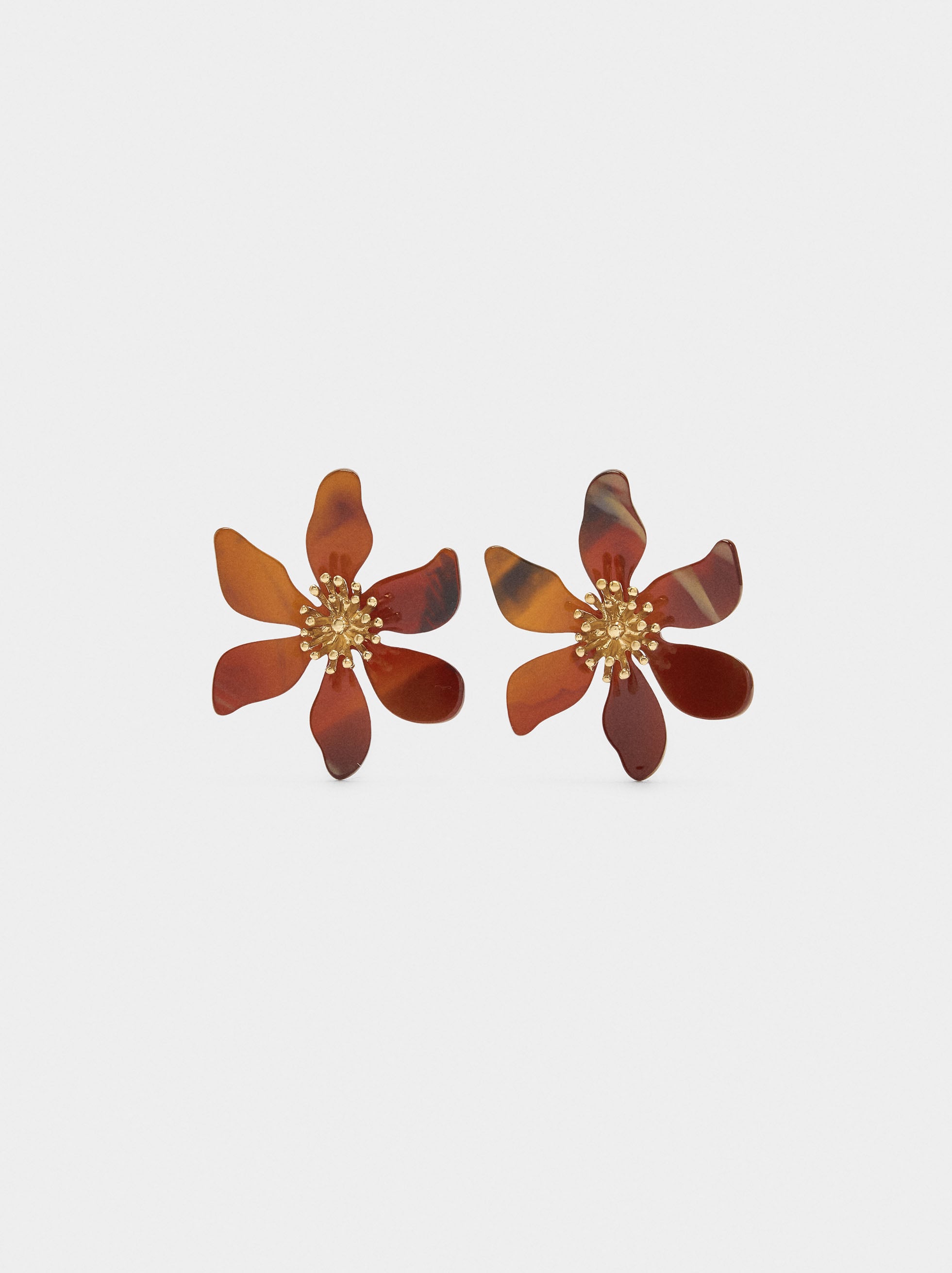 Pendientes Maxi Flor Efecto Piedra