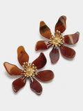 Pendientes Maxi Flor Efecto Piedra