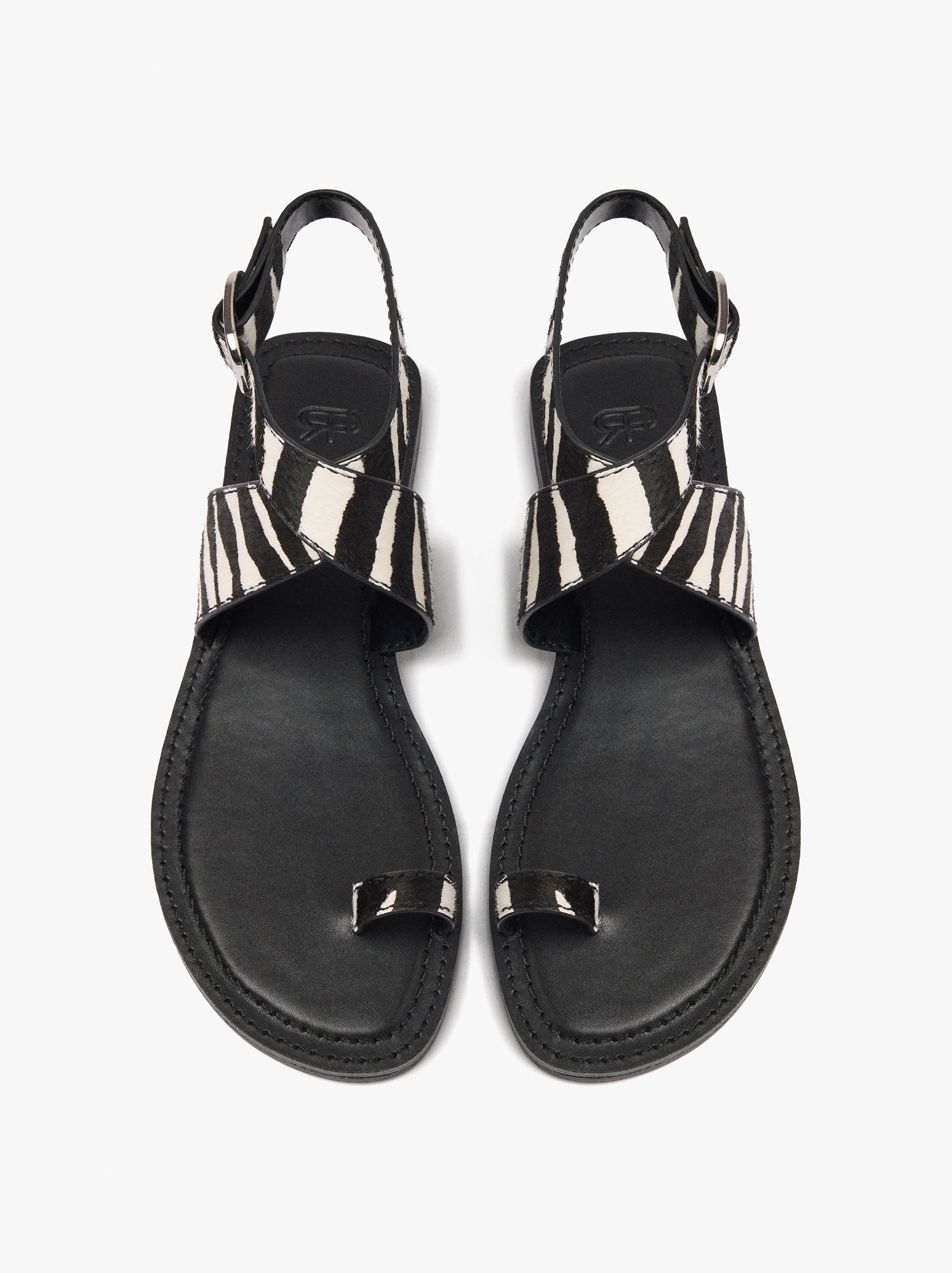 Sandalias Planas De Piel Estampado Animal