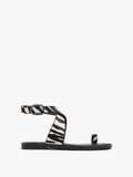 Sandalias Planas De Piel Estampado Animal