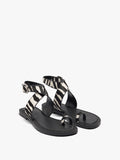 Sandalias Planas De Piel Estampado Animal