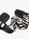 Sandalias Planas De Piel Estampado Animal