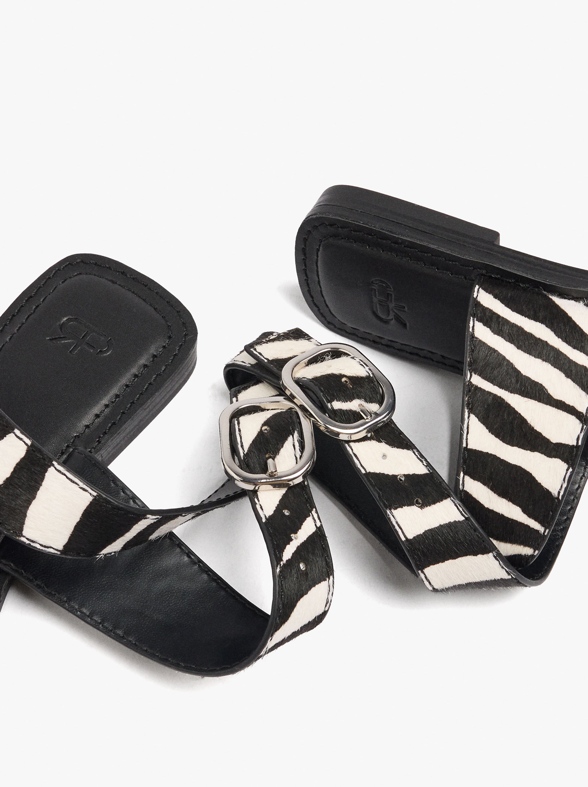 Sandalias Planas De Piel Estampado Animal