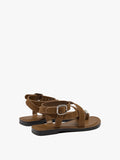 Sandalias De Piel Cruzadas Detalle Metálico