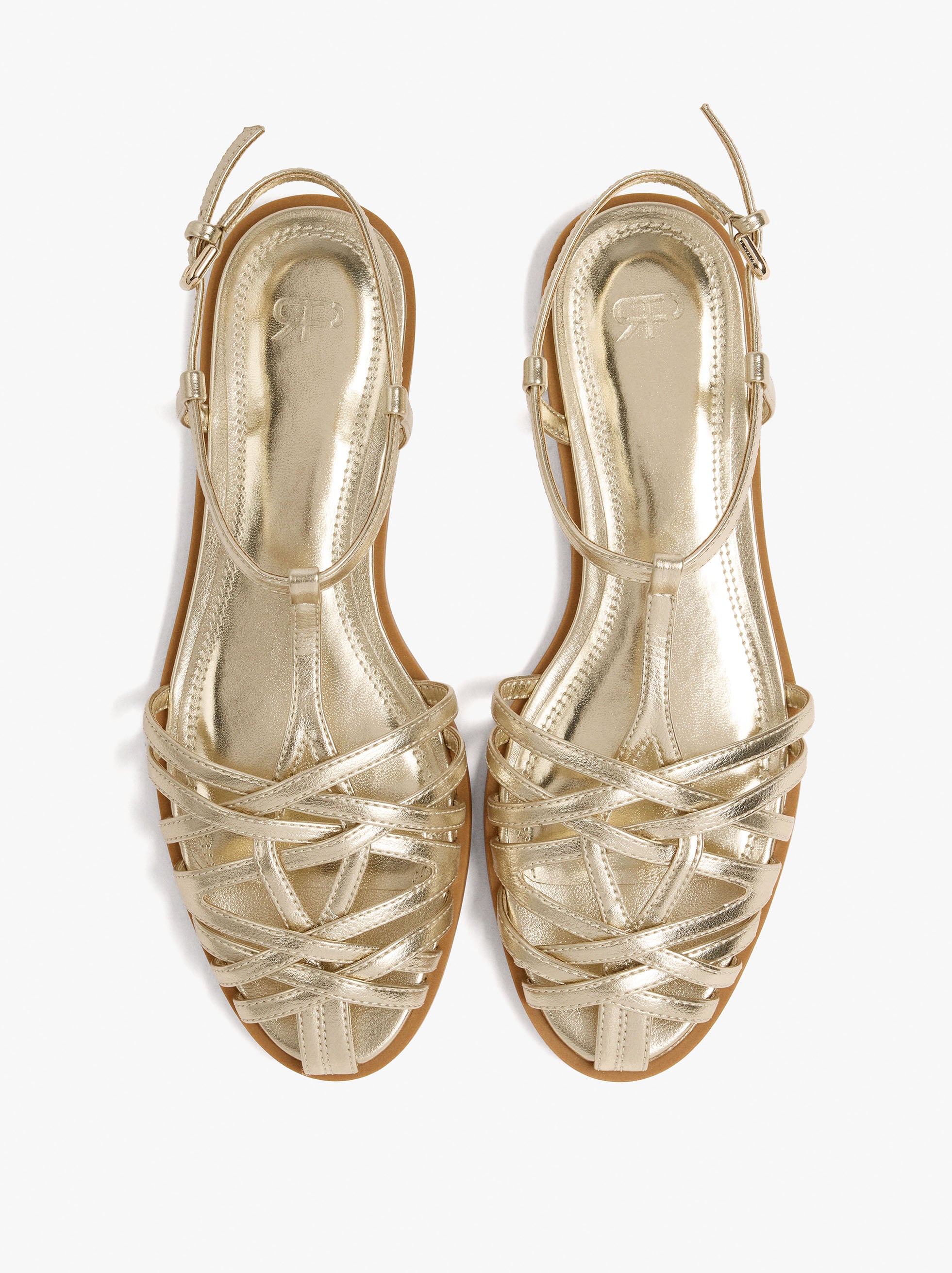 Sandalias Planas Con Tiras Entrelazadas