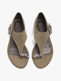 Sandalias Planas De Piel Con Detalle Metálico Y Hebilla