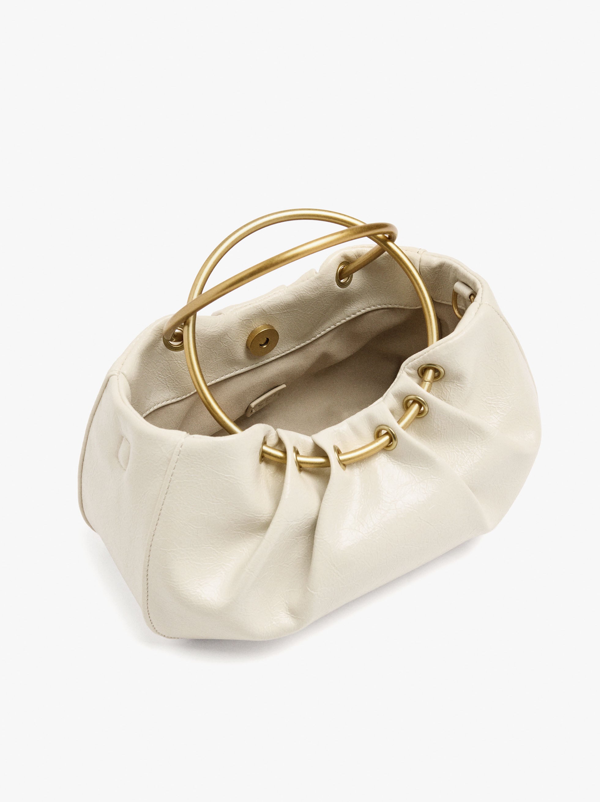 Bolso De Mano Con Aro Metálico