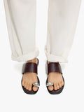 Sandalias De Piel Detalle Metálico