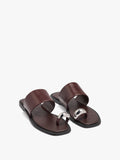 Sandalias De Piel Detalle Metálico