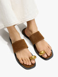 Sandalias De Piel Detalle Metálico