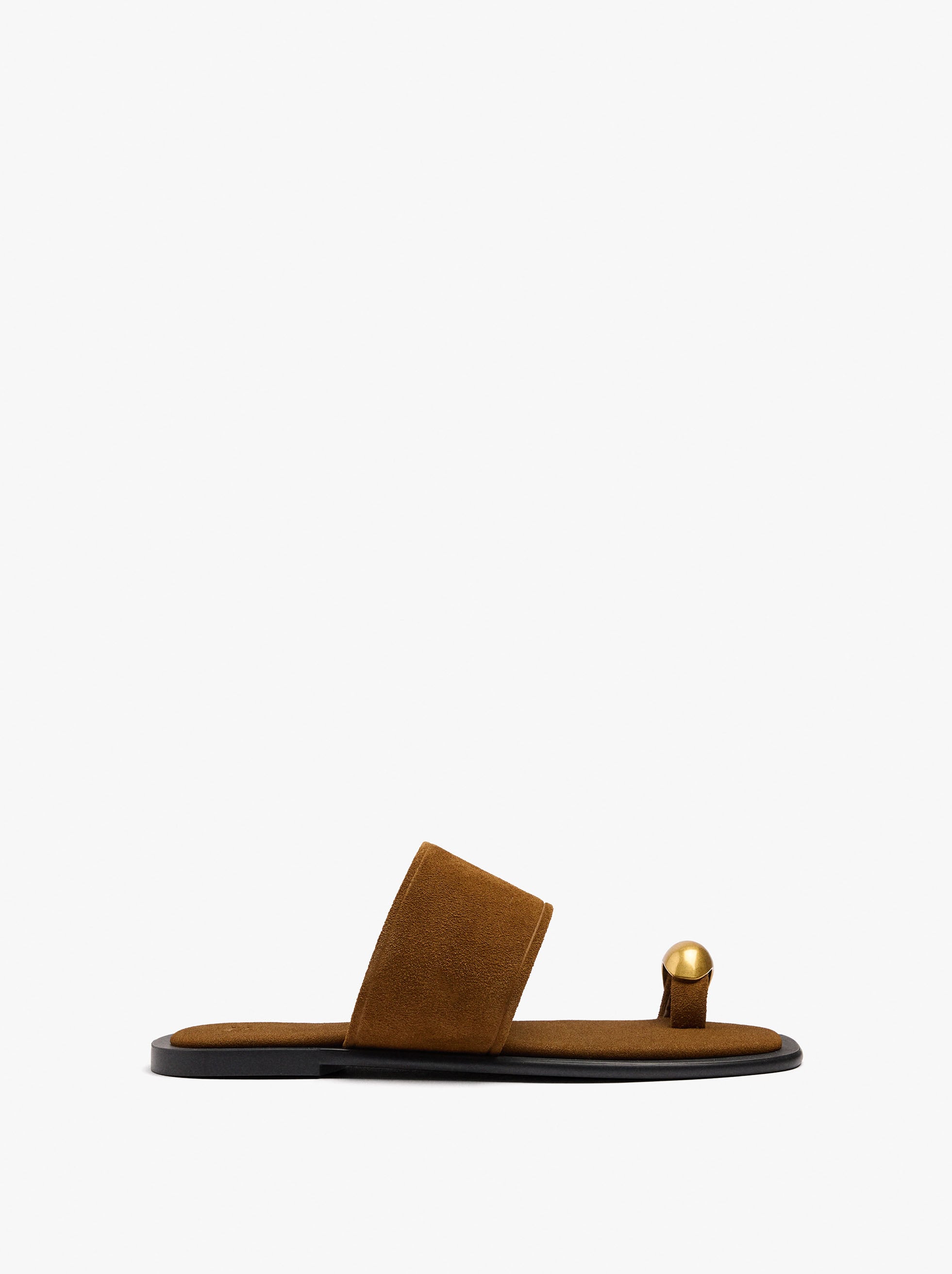Sandalias De Piel Detalle Metálico