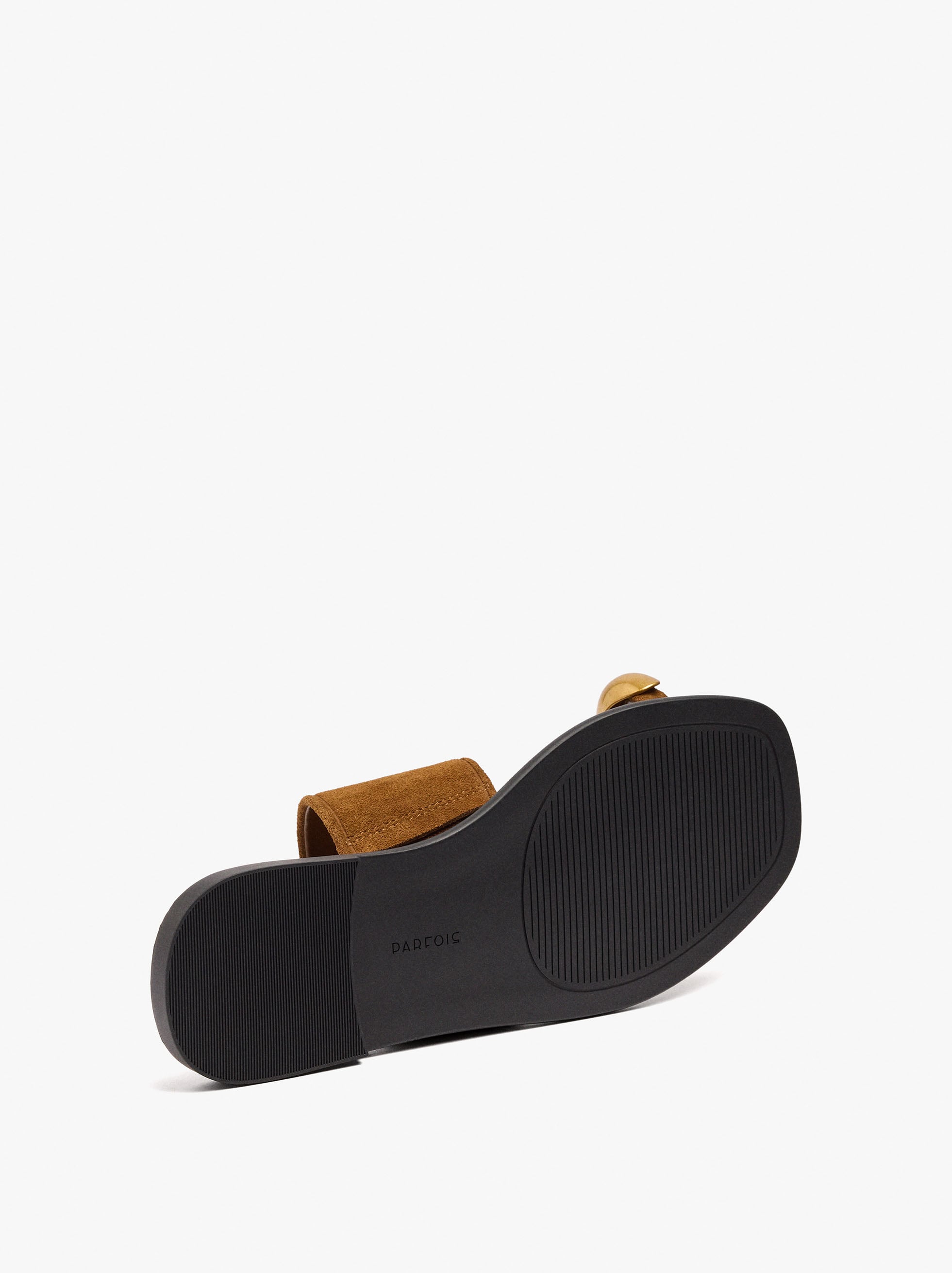 Sandalias De Piel Detalle Metálico