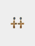 Pendientes Cruz Con Piedras