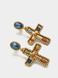 Pendientes Cruz Con Piedras