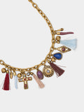 Collar Corto Con Colgante De Borlas Y Piedras