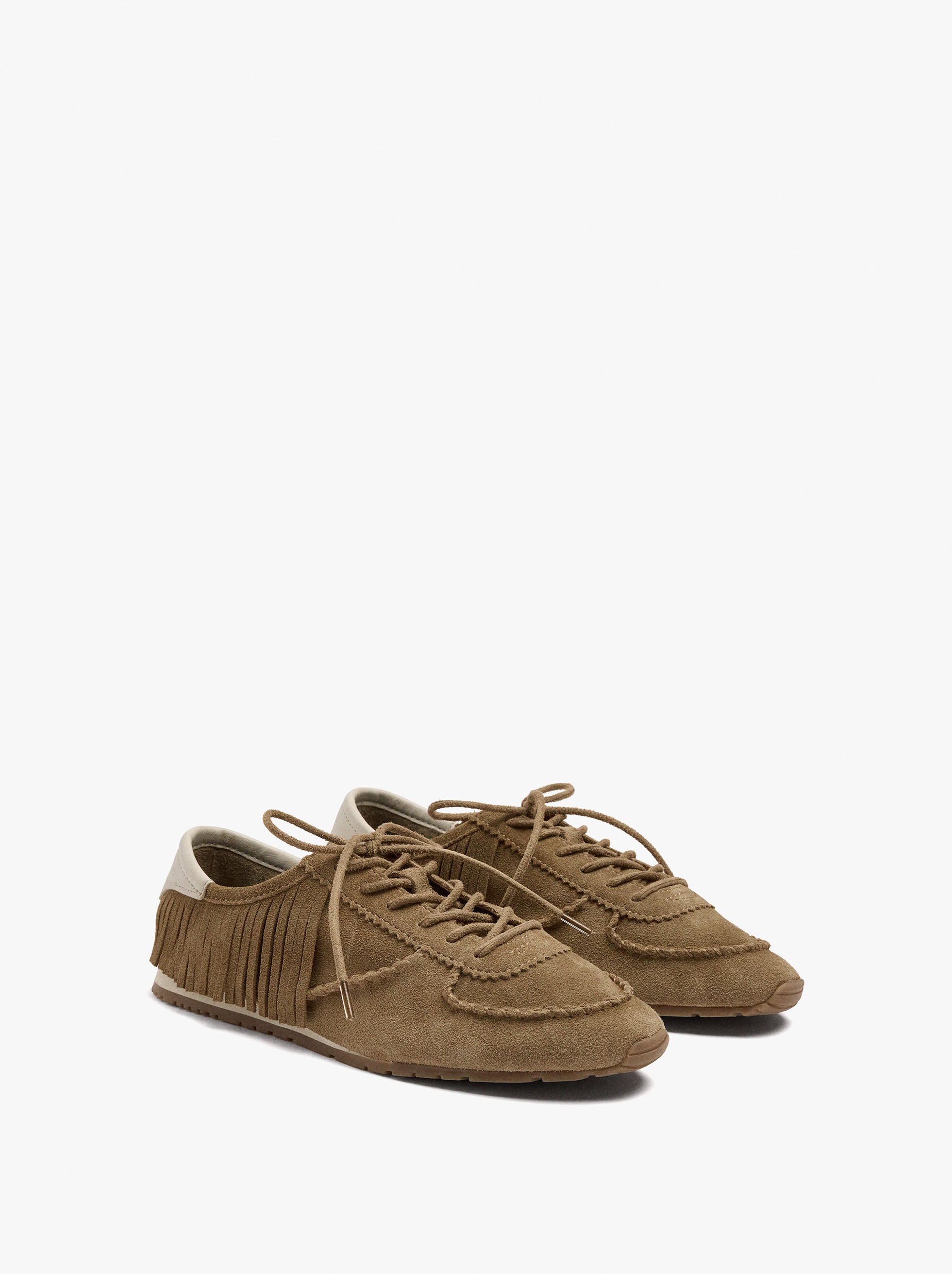 Zapatillas De Piel Con Flecos