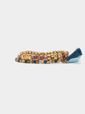 Set De Pulseras Elásticas Con Piedras Y Borlas