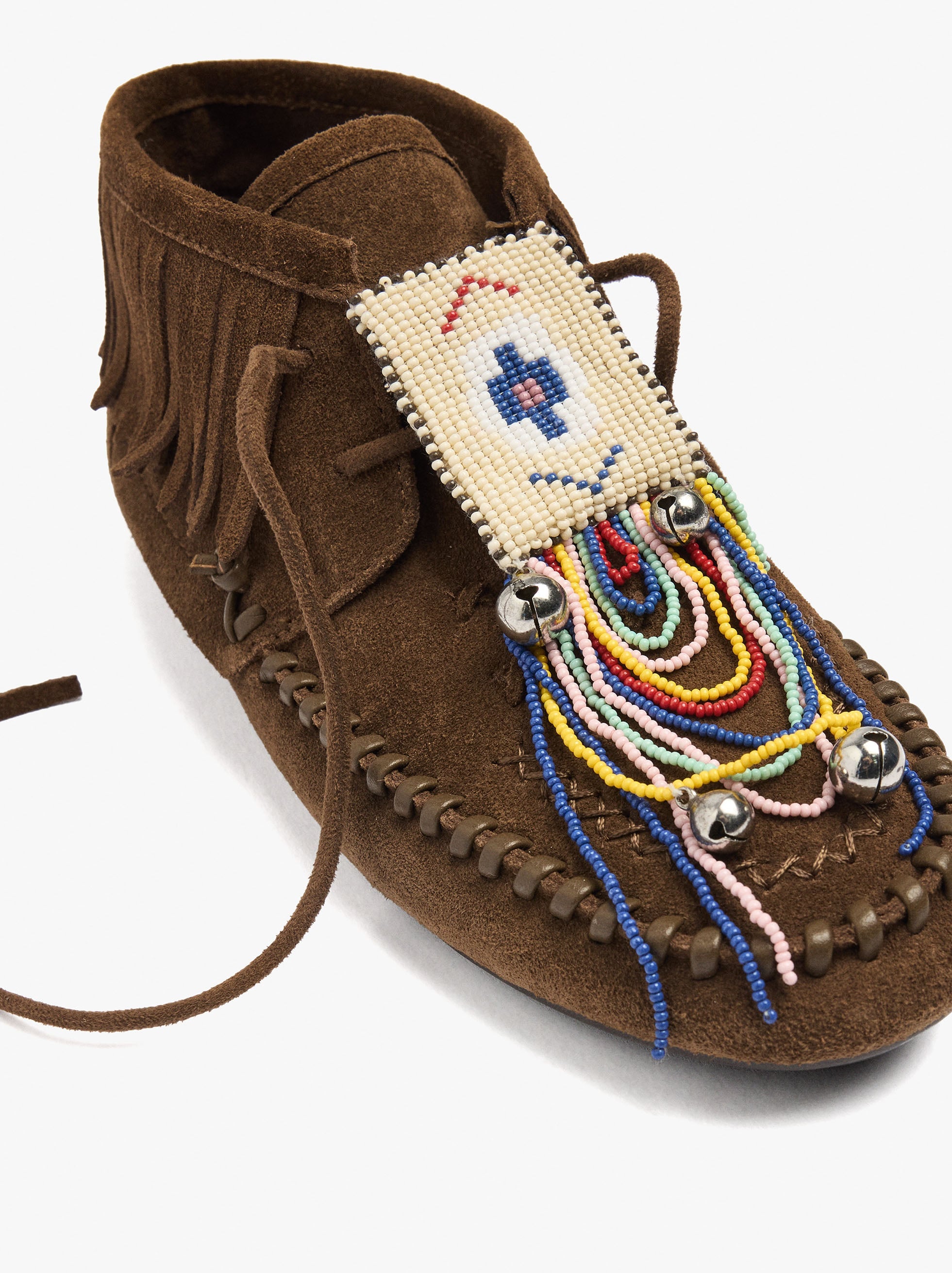 Botines De Piel Planos Con Flecos