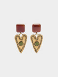 Pendientes Corazón Con Piedra
