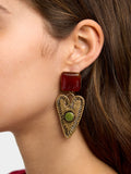 Pendientes Corazón Con Piedra