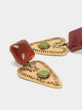 Pendientes Corazón Con Piedra