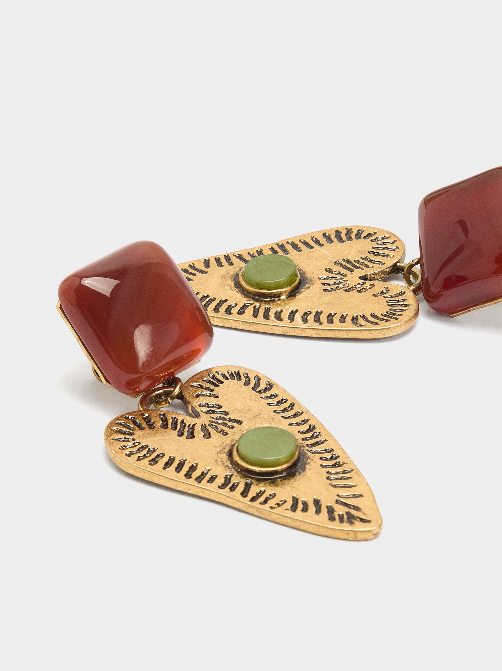Pendientes Corazón Con Piedra