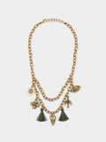 Collar De Eslabones Y Colgantes Con Piedras