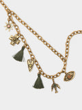 Collar De Eslabones Y Colgantes Con Piedras