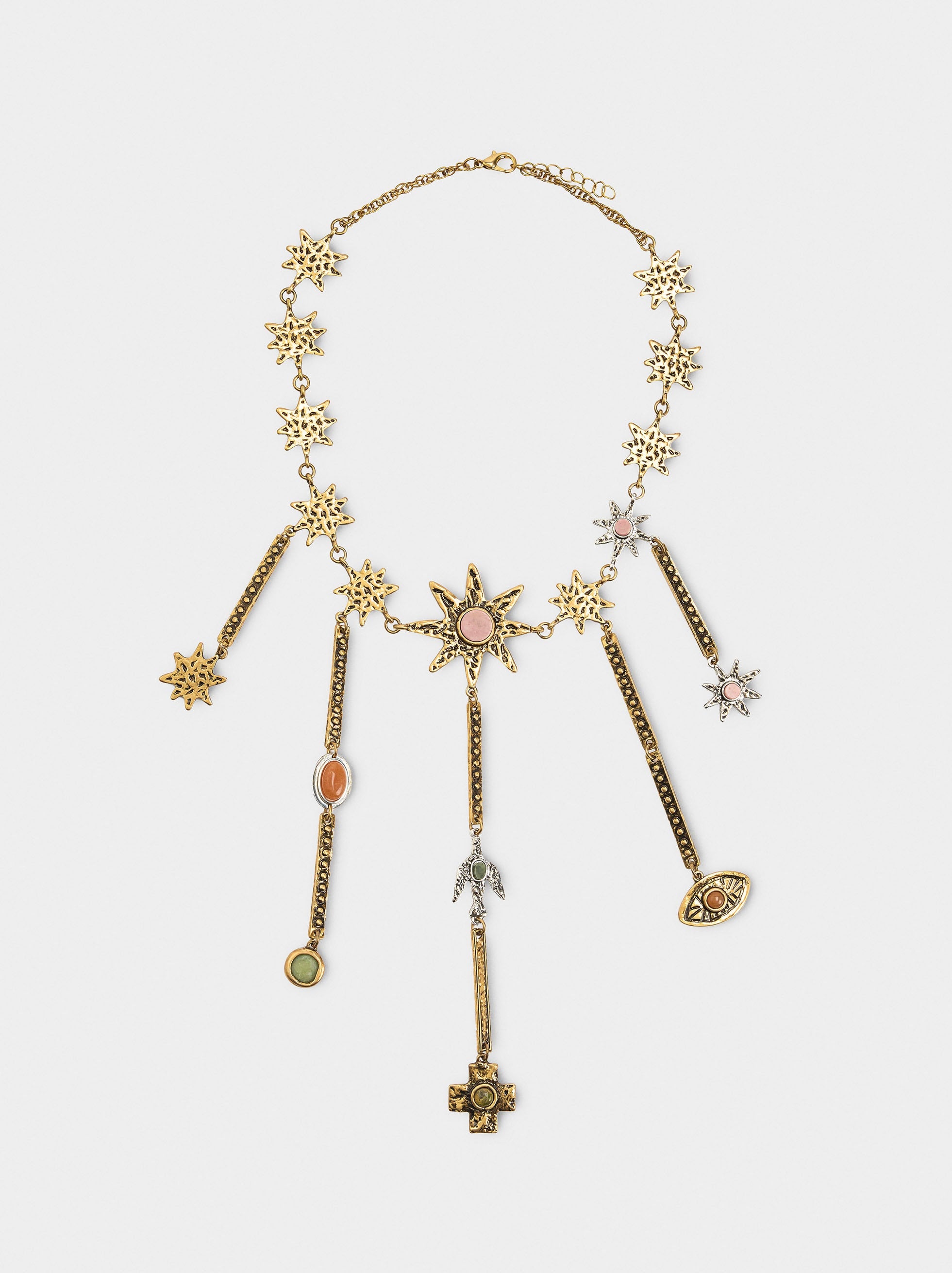 Collar Con Colgantes De Estrellas Y Barras