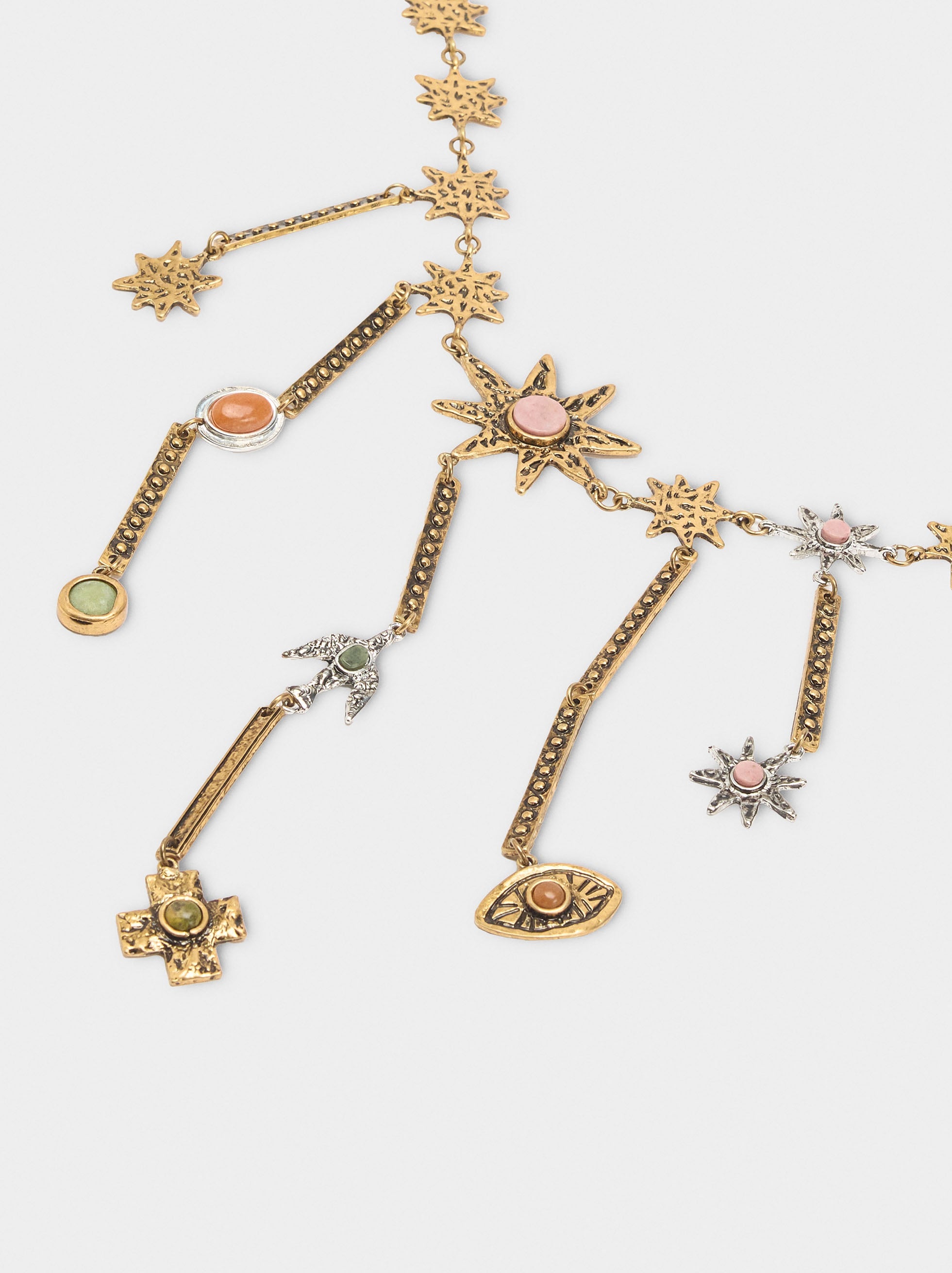 Collar Con Colgantes De Estrellas Y Barras