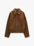 Chaqueta De Piel Efecto Desgastado