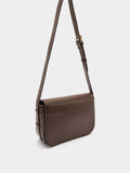 Bolso Bandolera Efecto Piel Con Solapa