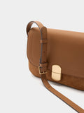 Bolso Bandolera Efecto Piel Con Solapa