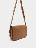 Bolso Bandolera Efecto Piel Con Solapa