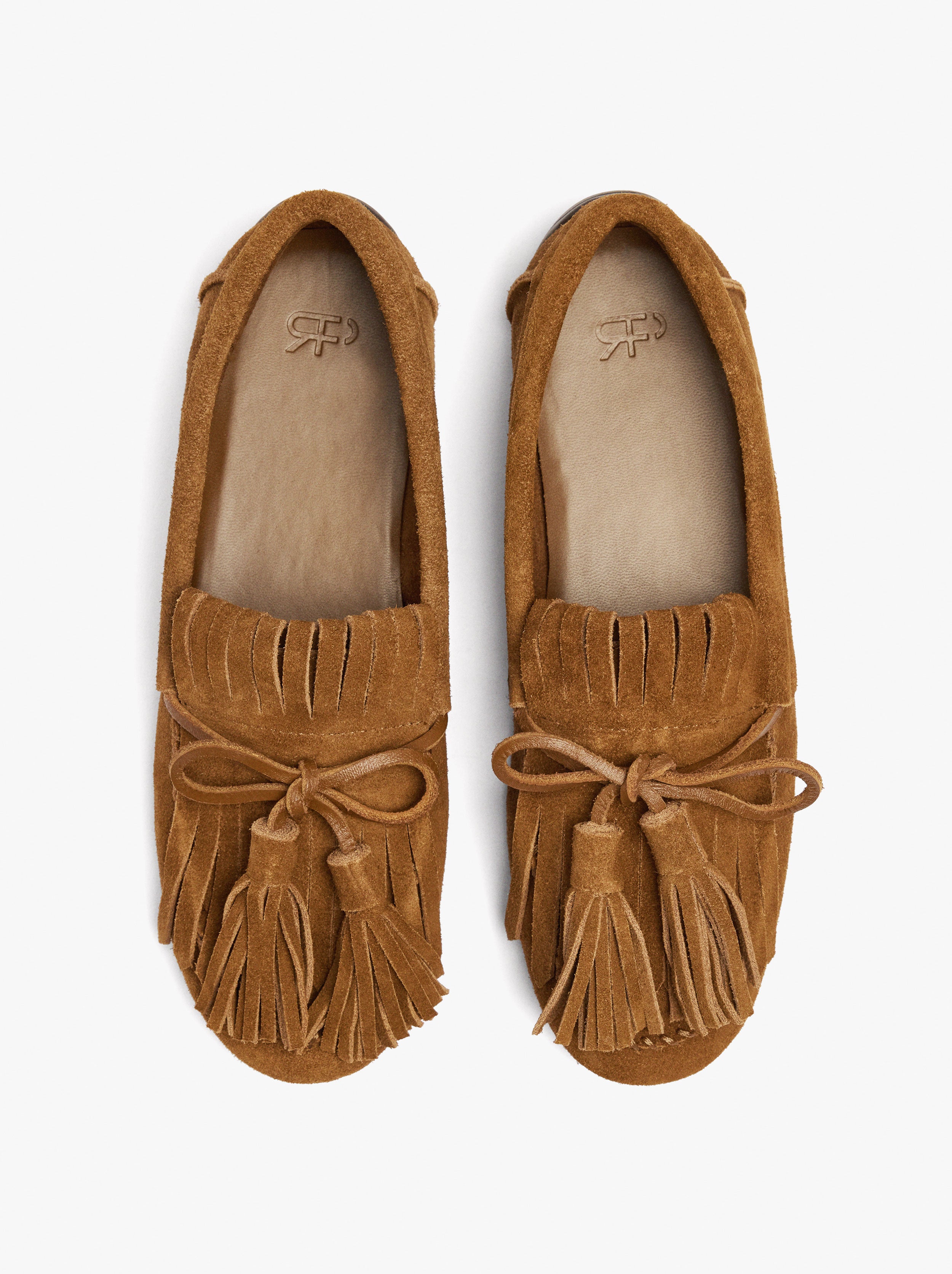 Mocasines De Piel Con Lazo Y Borlas