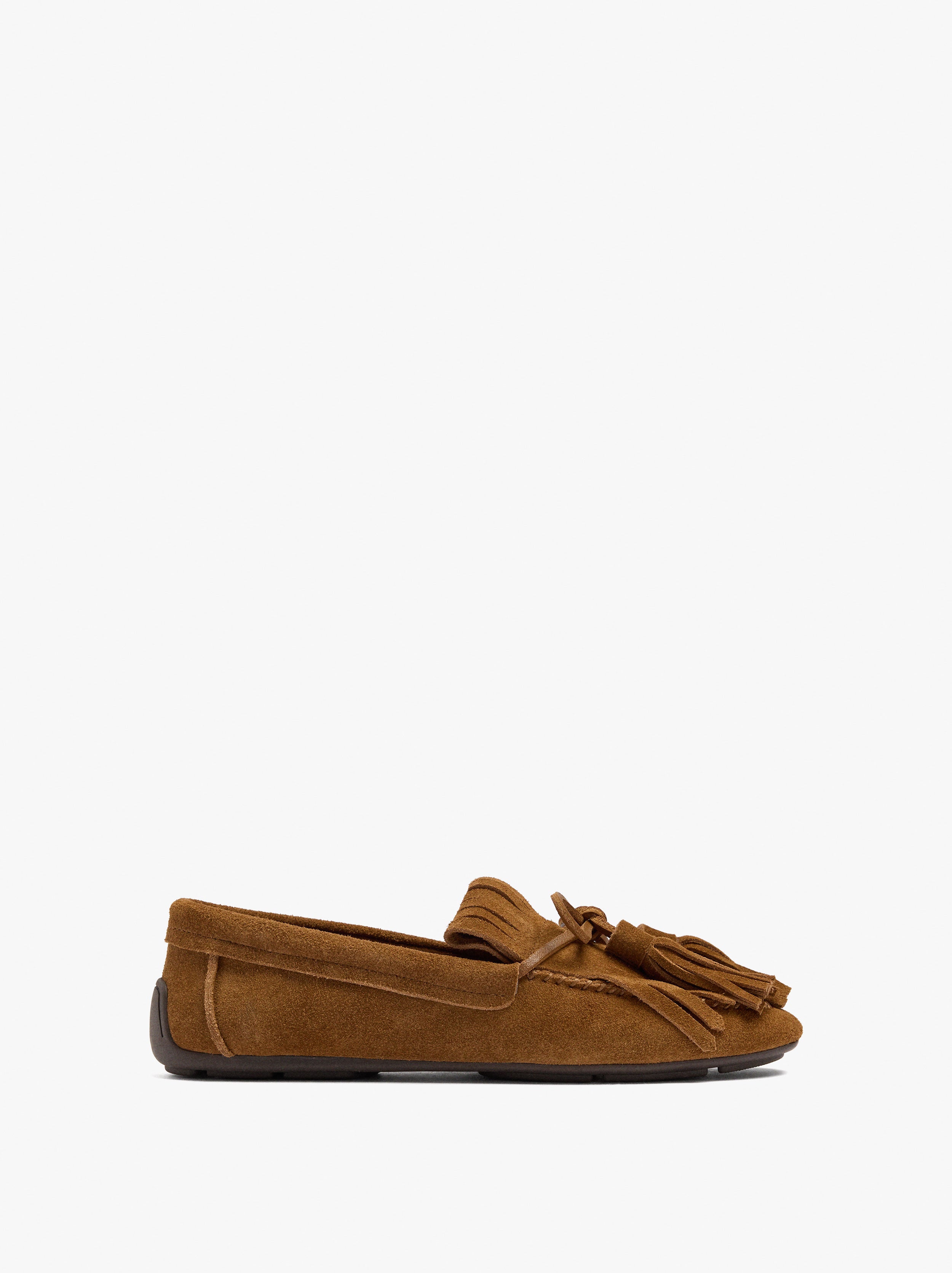 Mocasines De Piel Con Lazo Y Borlas