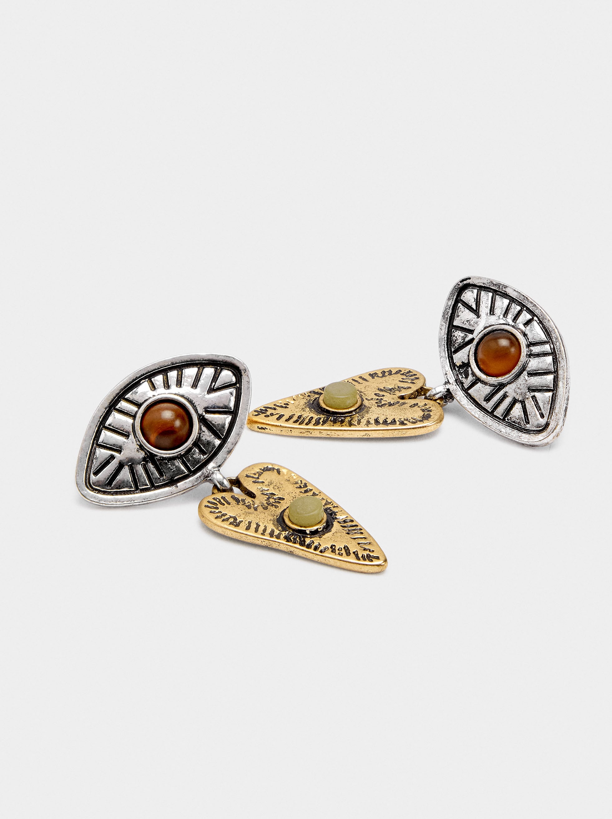 Pendientes Ojo Corazón Con Piedras