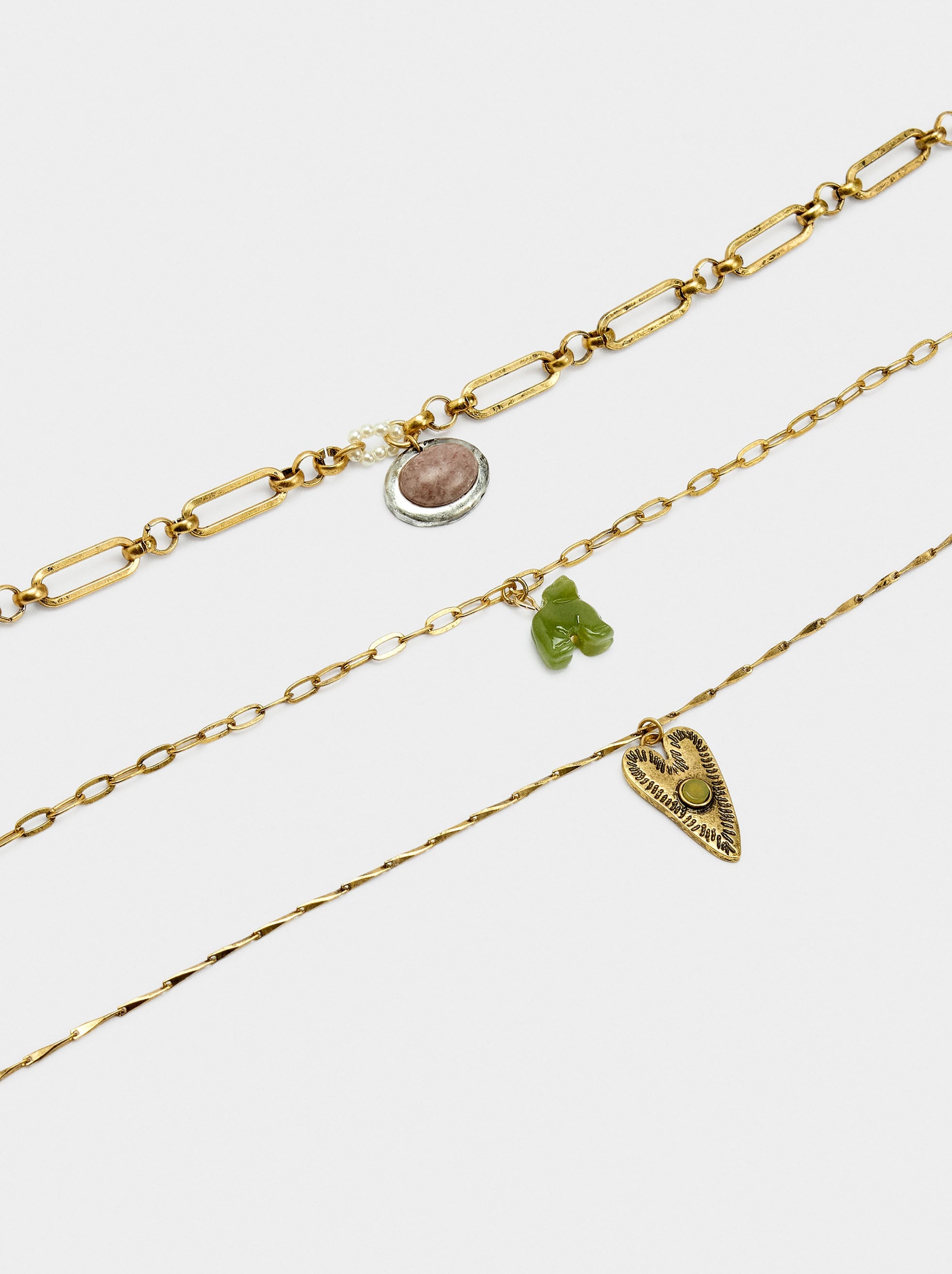 Set De Collares Colgantes Con Piedra