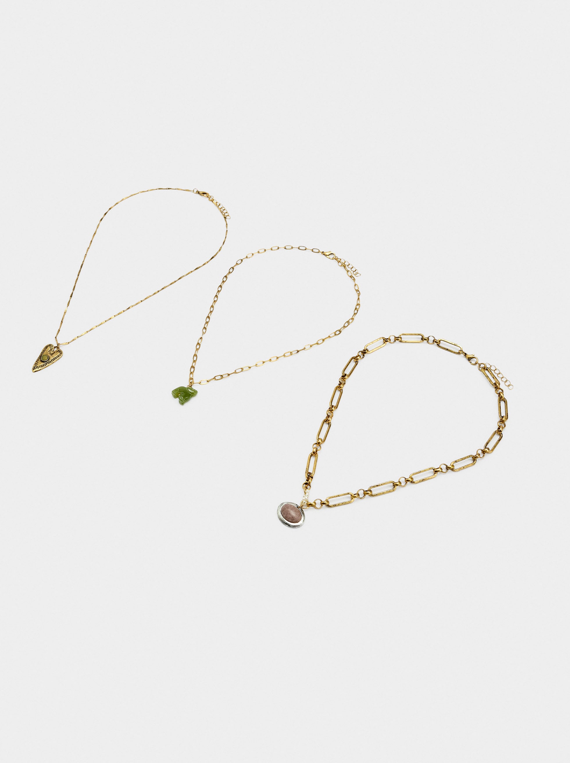 Set De Collares Colgantes Con Piedra