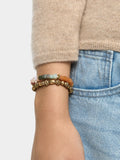 Set De Pulseras Con Piedras Multicolor