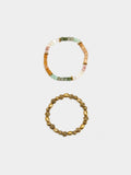 Set De Pulseras Con Piedras Multicolor