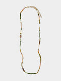 Collar Largo Con Cuentas De Piedra Y Resina