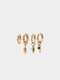 Set De Aros Con Detalles En Piedra Y Resina