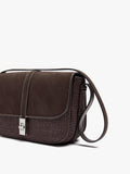 Bolso Bandolera Con Solapa Efecto Rafia
