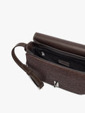 Bolso Bandolera Con Solapa Efecto Rafia