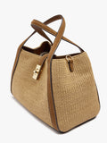 Bolso Tote Efecto Rafia Con Bandolera
