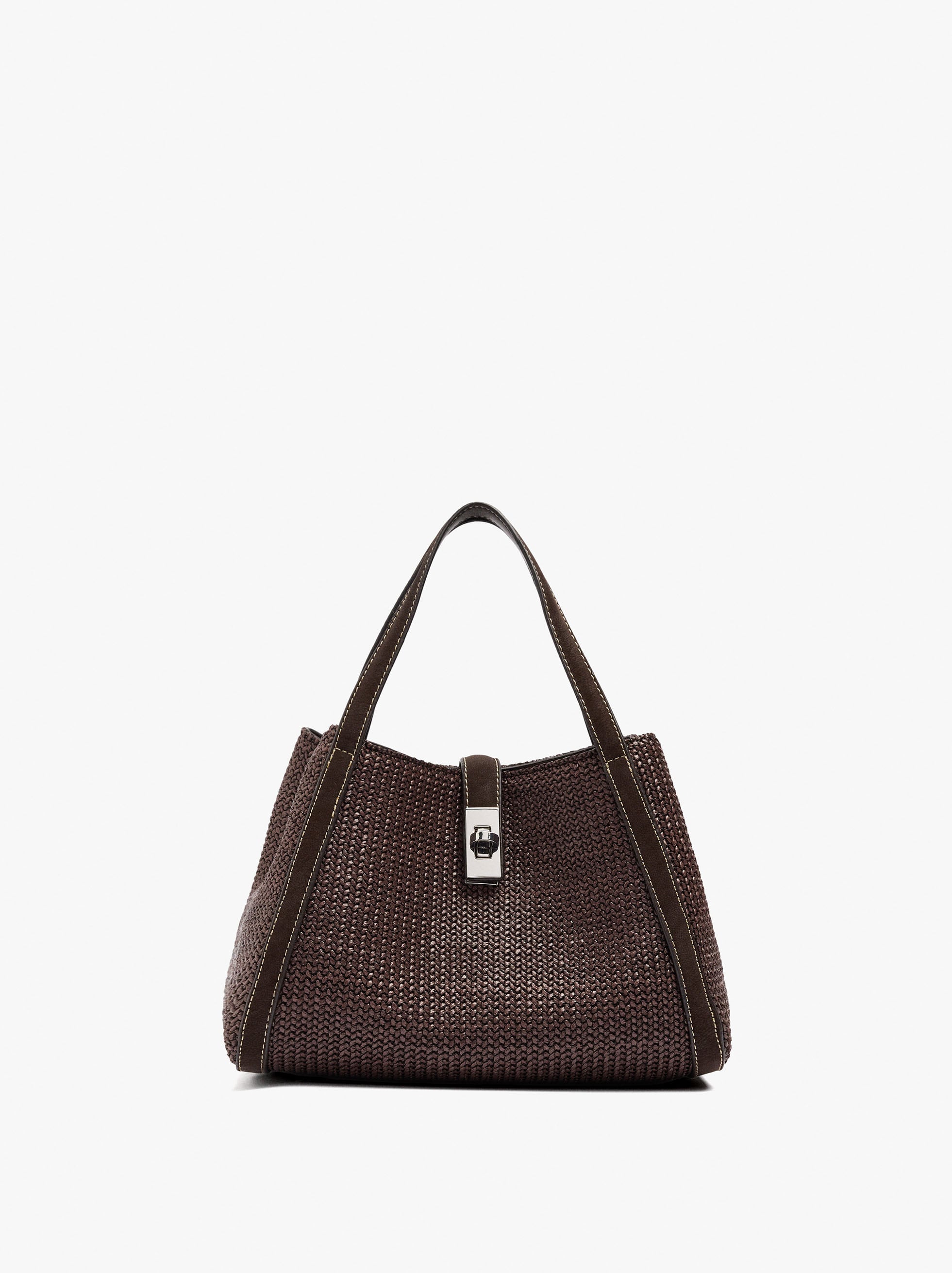 Bolso Tote Efecto Rafia Con Bandolera