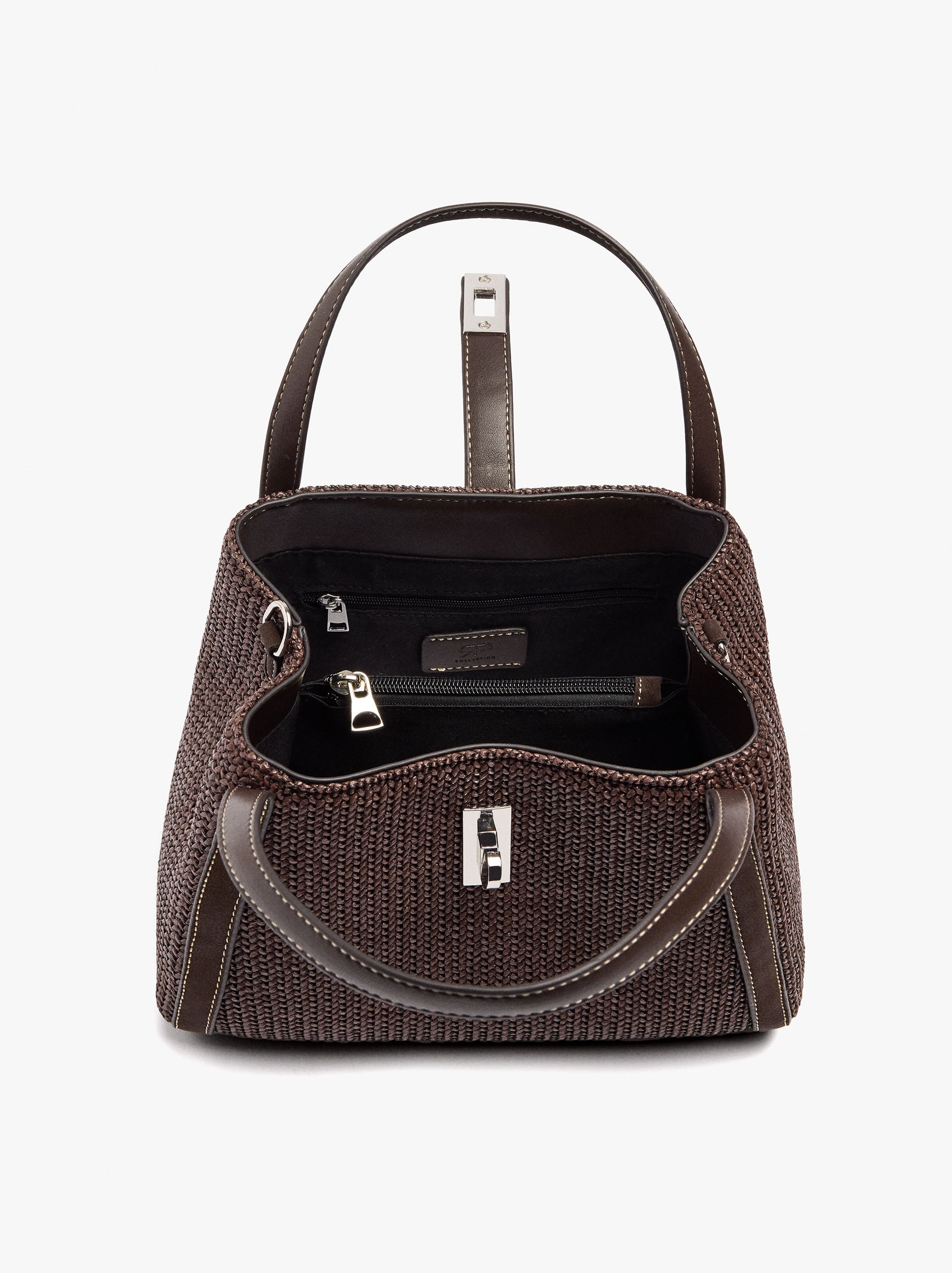 Bolso Tote Efecto Rafia Con Bandolera